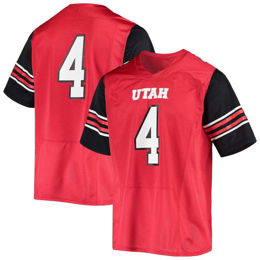 #4 U.Utes Under Under Armour Logo Replica Football Jersey Red Stitched American College Jerseys - Main View
