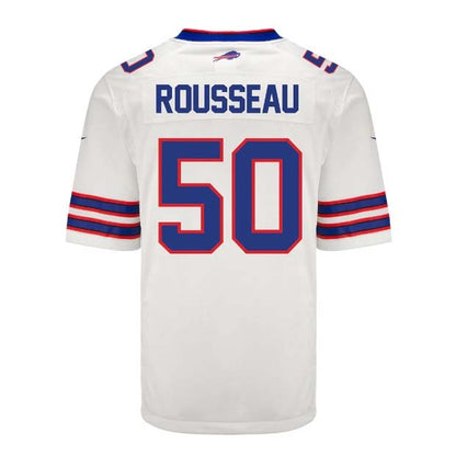 B.Bills #50 Greg Rousseau Game Jersey - White Stitched American Football Jerseys - Main View