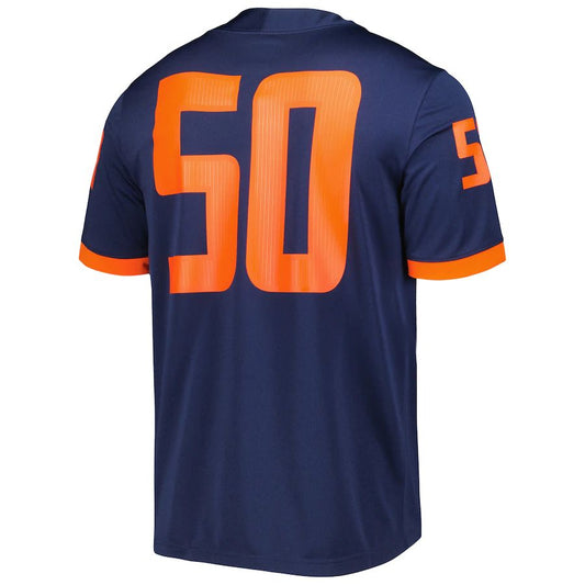 #50 I.Fighting Illini Untouchable Football Jersey Navy Stitched American College Jerseys - Main View