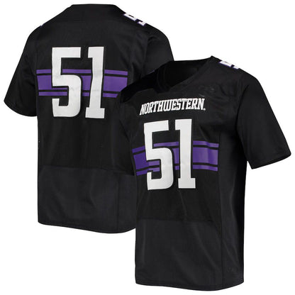 #51 N.Wildcats Under Armour Premiere Football Jersey Black Stitched American College Jerseys - Main View