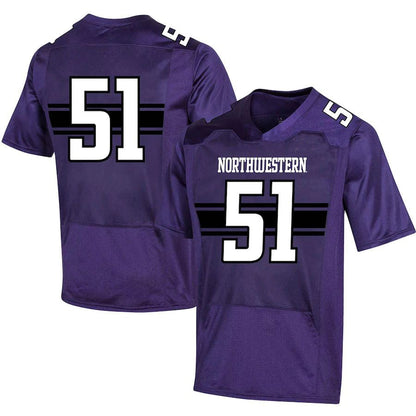#51 N.Wildcats Under Armour Replica Football Jersey Purple Stitched American College Jerseys - Main View