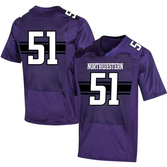 #51 N.Wildcats Under Armour Replica Football Jersey Purple Stitched American College Jerseys - Main View