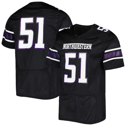 #51 N.Wildcats Under Armour Team Wordmark Replica Football Jersey Black Stitched American College Jerseys - Main View