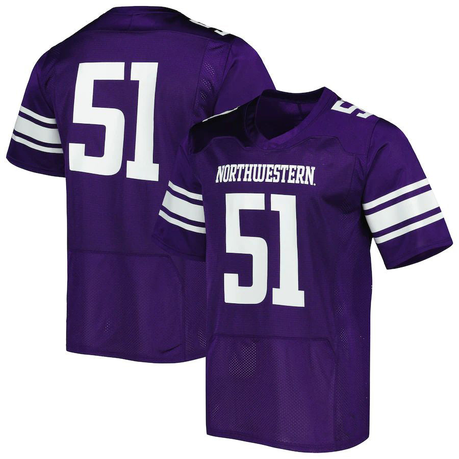 #51 N.Wildcats Under Armour Team Wordmark Replica Football Jersey Purple Stitched American College Jerseys - Main View