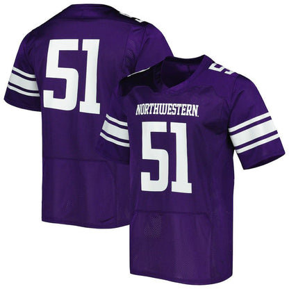 #51 N.Wildcats Under Armour Team Wordmark Replica Football Jersey Purple Stitched American College Jerseys - Main View