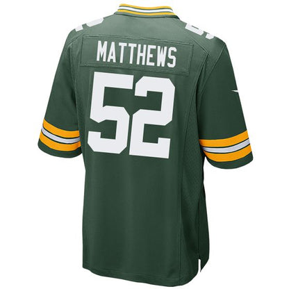 GB.Packers #52 Clay Matthews Green Game Stitched American Football Jerseys - Main View