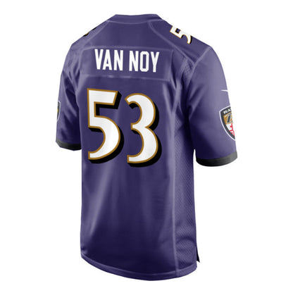 B.Ravens #53 Kyle Van Noy Purple Game Player Jersey Stitched American Football Jerseys - Main View