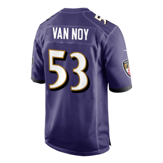B.Ravens #53 Kyle Van Noy Purple Game Player Jersey Stitched American Football Jerseys - Main View