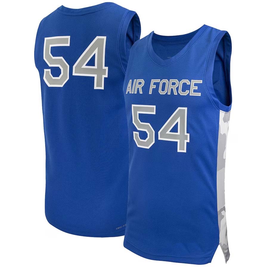 #54 AF.Falcons Replica Basketball Jersey - Royal Stitched American College Jerseys - Main View
