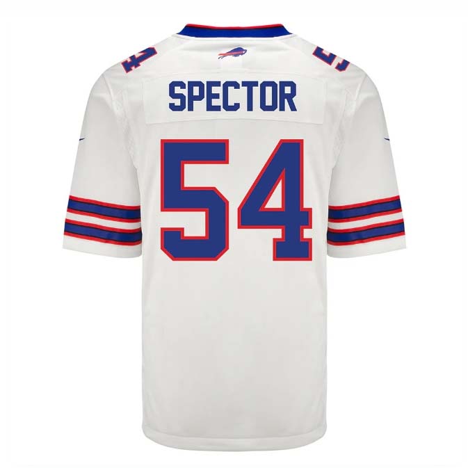 B.Bills #54 Baylon Spector Game Jersey - White Stitched American Football Jerseys - Main View