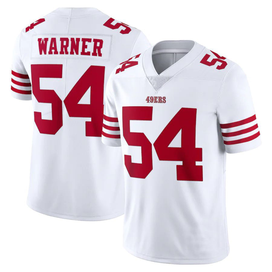 SF.49ers 54 Fred Warner New SF.49ers White Stitched American Football Jerseys 2022 view 2