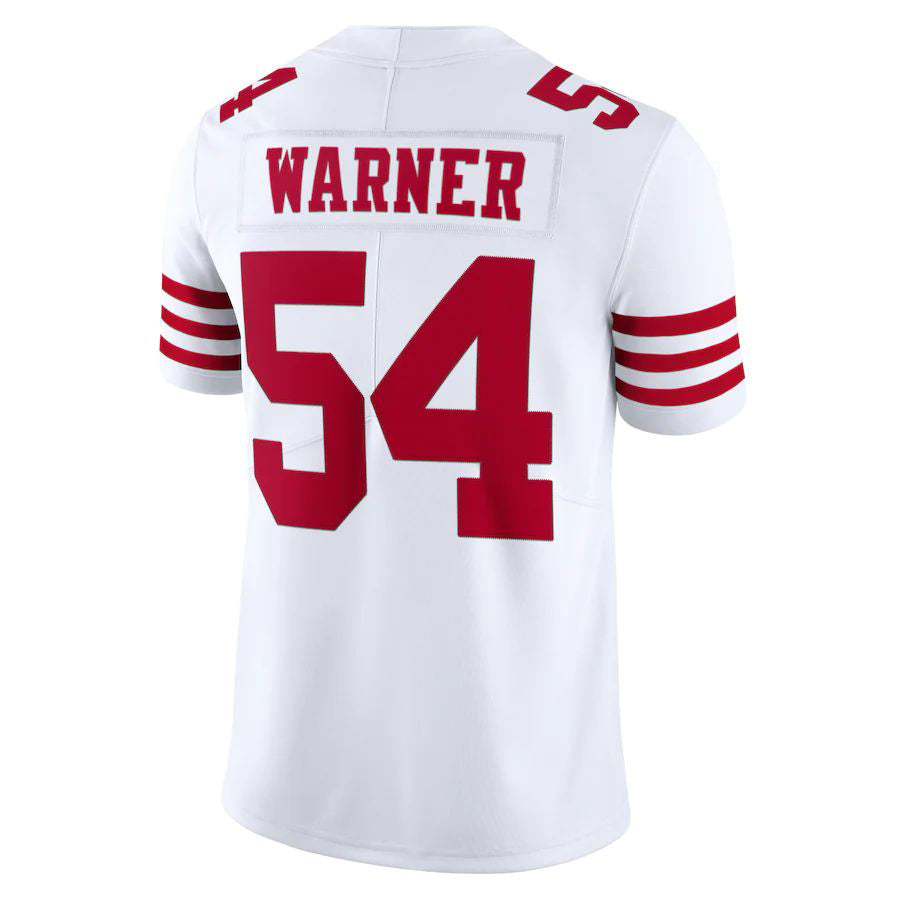SF.49ers 54 Fred Warner New SF.49ers White Stitched American Football Jerseys 2022 - Main View