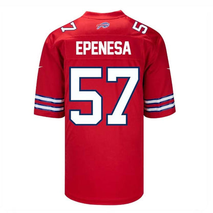 B.Bills #57 A.J. Epenesa Game Jersey - Red Stitched American Football Jerseys - Main View