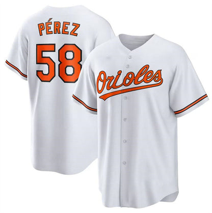 Baltimore Orioles #58 Cionel Perez White Authentic Player Jersey Baseball Jerseys