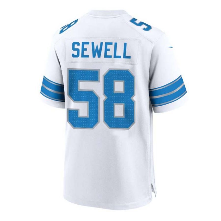 D.Lions #58 Penei Sewell White 2nd Alternate Game Jersey American Football Jerseys - Main View