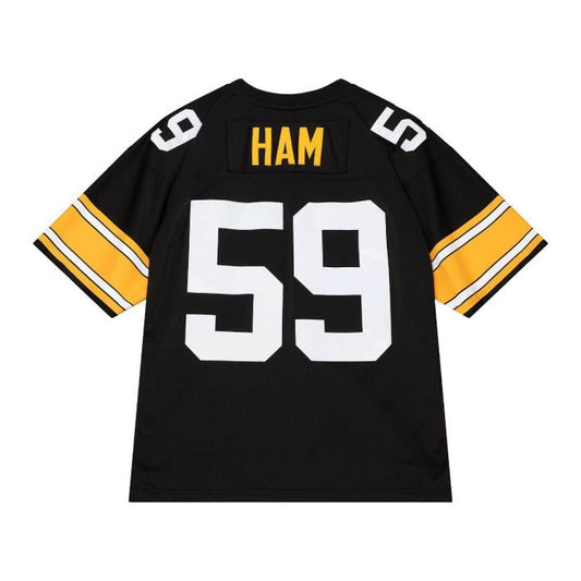 P.Steelers #59 Jack Ham Black Mitchell & Ness Limited/Replica Stitched American Football Jerseys - Main View