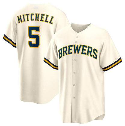 Milwaukee Brewers #5 Garrett Mitchell Cream Alternate Replica Player Jersey Baseball Jerseys - Main View
