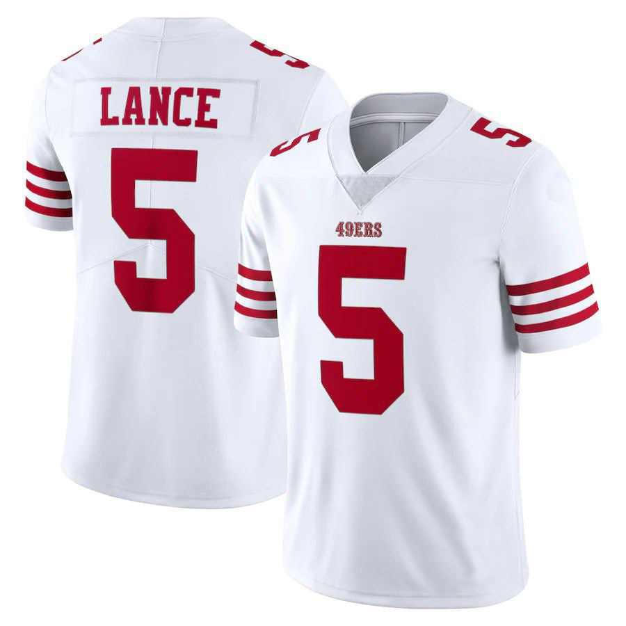 SF.49ers  5 Trey Lance New White Stitched American Football Jerseys 2022 view 2