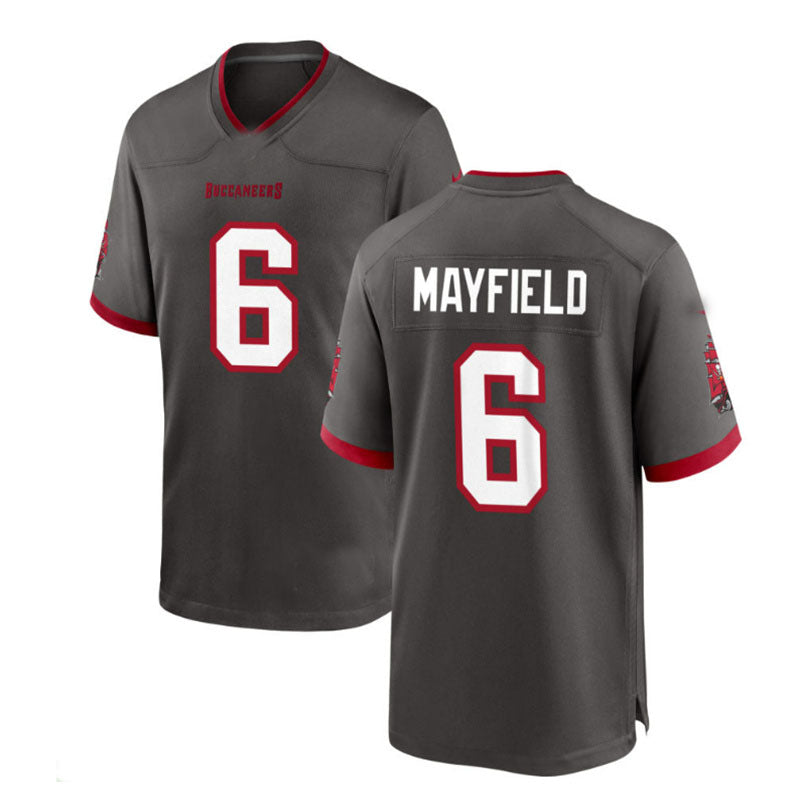 TB.Buccaneers #6 Baker Mayfield Pewter Game Jersey Stitched American Football Jerseys - Main View