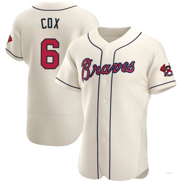 Atlanta Braves #6 Bobby Cox Cream Alternate Jersey Stitches Baseball Jerseys - Main View