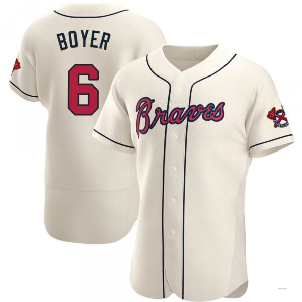 Atlanta Braves #6 Clete Boyer Cream Alternate Jersey Stitches Baseball Jerseys - Main View