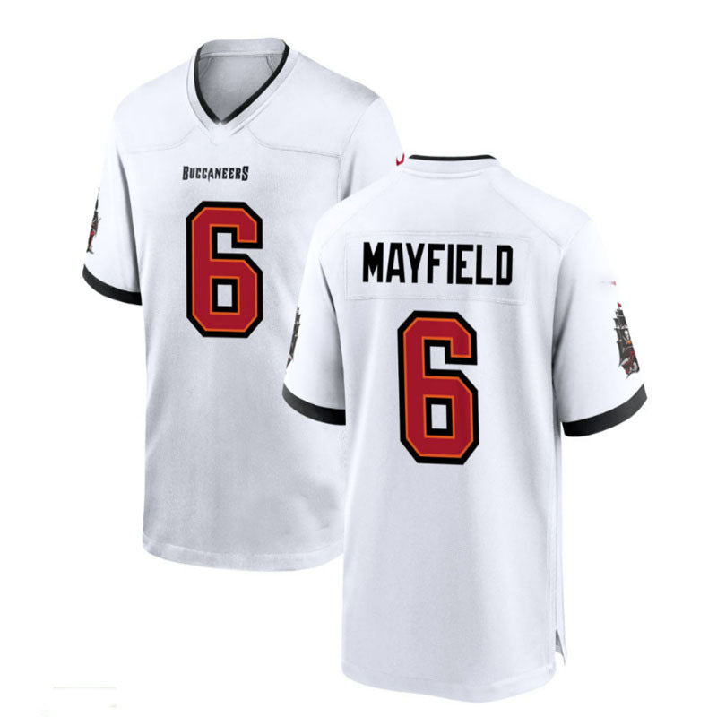 TB.Buccaneers #6 Baker Mayfield WHITE Game Jersey Stitched American Football Jerseys - Main View