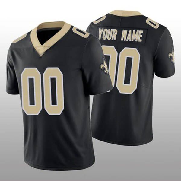 Custom NO.Saints Black Vapor Limited 100th Season Jersey American Jerseys Stitched Jersey Football Jerseys - Main View