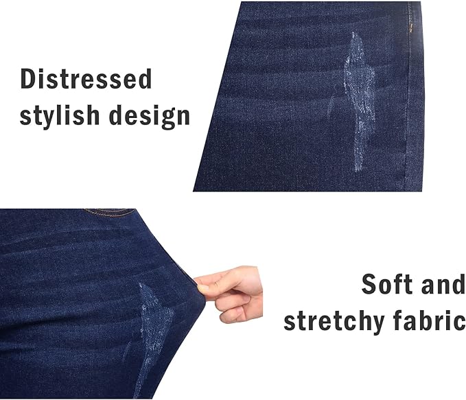 Womens Plus Size Skinny Jeans Stretchy High Waisted Ankle Jean view 3