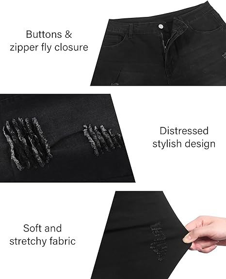Womens Plus Size Skinny Jeans Stretchy High Waisted Ankle Jean view 3