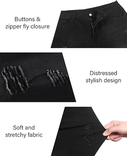 Womens Plus Size Skinny Jeans Stretchy High Waisted Ankle Jean view 3