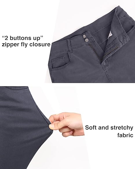 Womens Plus Size Skinny Tapered Pants Comfy Stretch High Waist Ankle Jean view 3