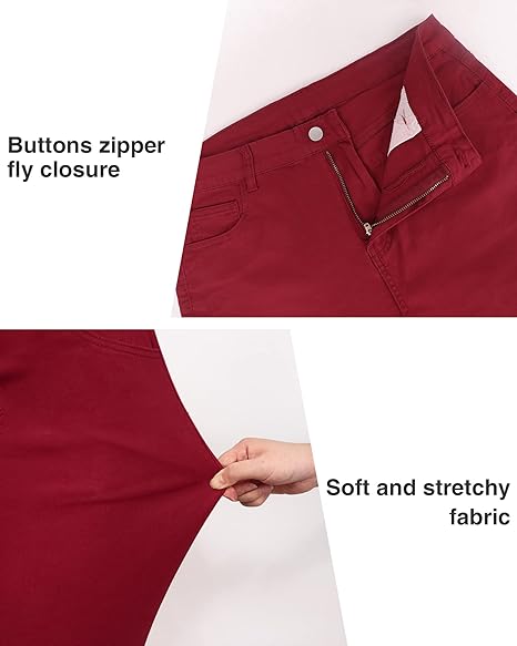 Womens Plus Size Skinny Tapered Pants Comfy Stretch High Waist Ankle Jean view 3