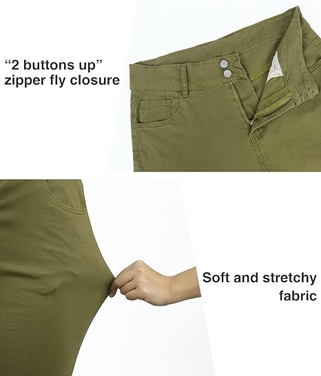 Womens Plus Size Skinny Tapered Pants Comfy Stretch High Waist Ankle Jean view 3