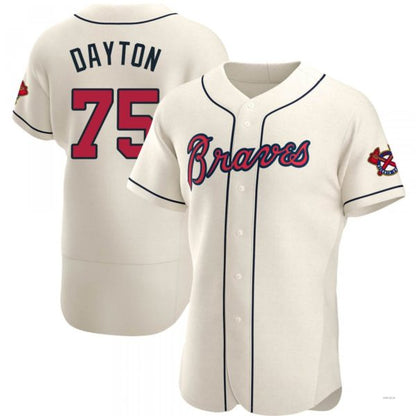 Atlanta Braves #75 Grant Dayton Cream Alternate Jersey Stitches Baseball Jerseys - Main View