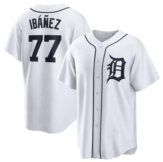 Detroit Tigers #77 Andy Ibáñez White Home Replica Player Name Jersey Baseball Jerseys - Main View