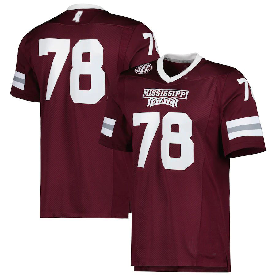 #78 M.State Bulldogs Team Premier  Maroon Football Jersey Stitched American College Jerseys - Main View