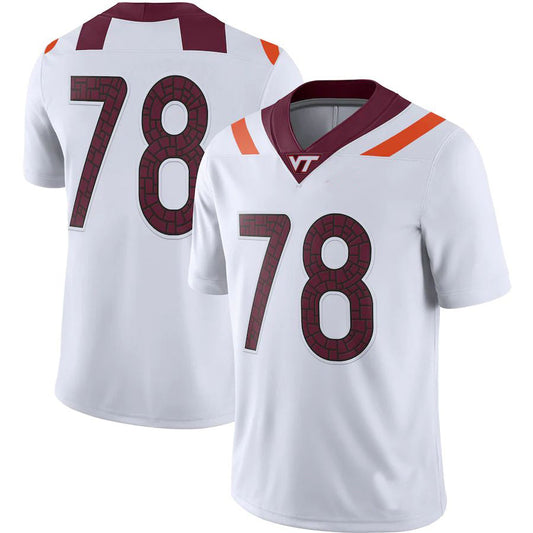 #78 V.Tech Hokies Game Player Jersey White Stitched American College Jerseys - Main View