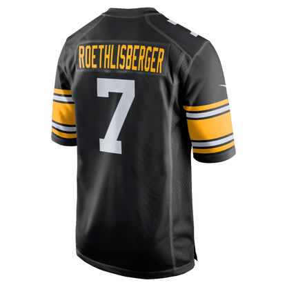 P.Steelers #7 Ben Roethlisberger Replica Throwback Black Stitched American Football Jerseys - Main View