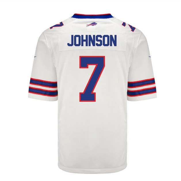 B.Bills #7 Taron Johnson Game Jersey - White Football Jerseys - Main View