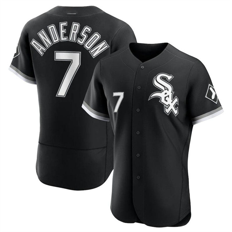 Chicago White Sox #7 Tim Anderson Black Alternate Cooperstown Collection Replica Player Jersey Baseball Jerseys - Main View