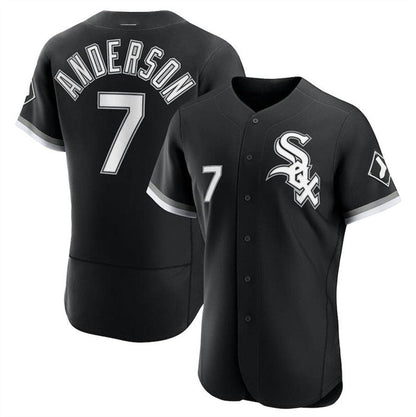 Chicago White Sox #7 Tim Anderson Black Alternate Cooperstown Collection Replica Player Jersey Baseball Jerseys - Main View