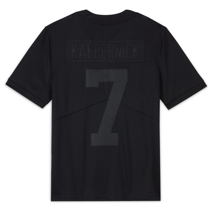 Men's New All Black #7 Colin Kaepernick Football Jerseys American Jersey - Main View