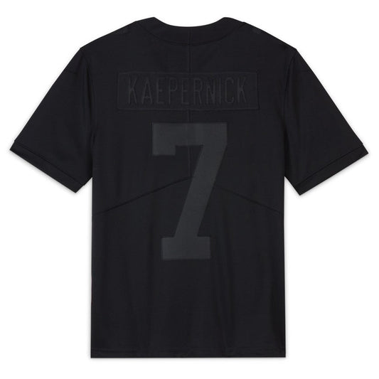 Men's New All Black #7 Colin Kaepernick Football Jerseys American Jersey - Main View