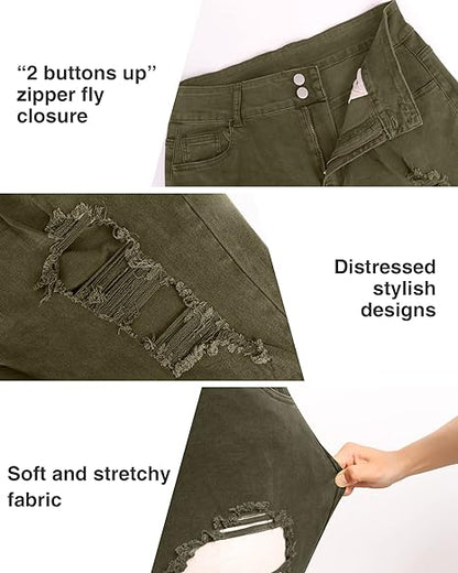 Womens Plus Size Skinny Jeans Stretchy High Waisted Ankle Jean view 3