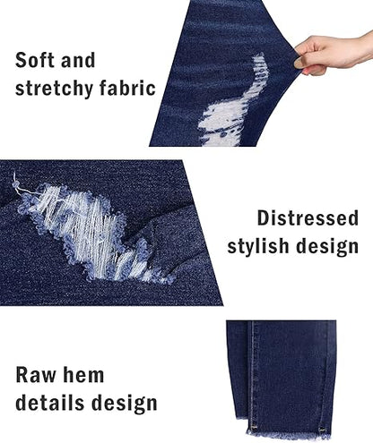 Womens Plus Size Skinny Jeans Stretchy High Waisted Ankle Jean view 3