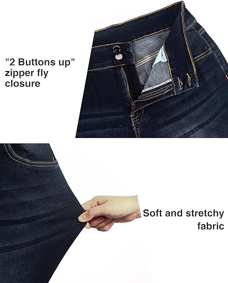 Womens Plus Size Skinny Jeans Stretchy High Waisted Classic Ankle Jean view 3