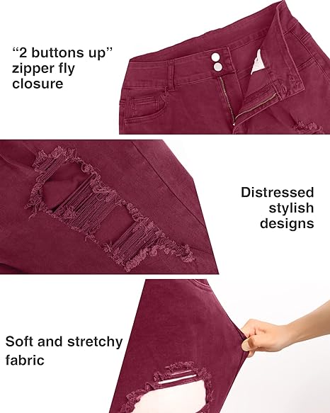 Womens Plus Size Skinny Jeans Stretchy High Waisted Ankle Jean view 3