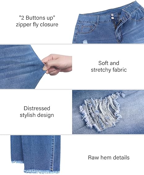 Womens Plus Size Skinny Jeans Stretchy High Waisted Ankle Jean view 3