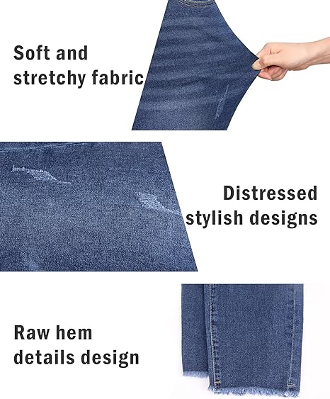Womens Plus Size Skinny Jeans Stretchy High Waisted Ankle Jean view 3