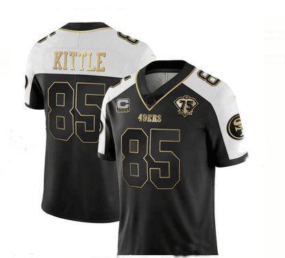Football Jerseys SF.49ers #85 George Kittle Jersey Black Stitched Name And Number - Main View